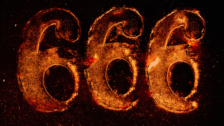 Satanic '666' on fire