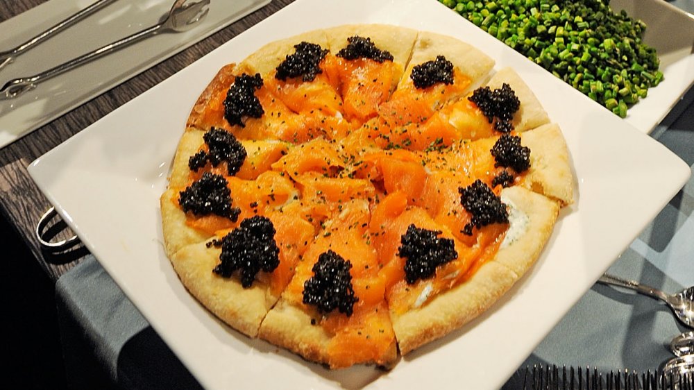 Wolfgang Puck's smoked salmon pizza