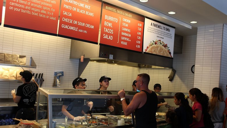 customers ordering at Chipotle 