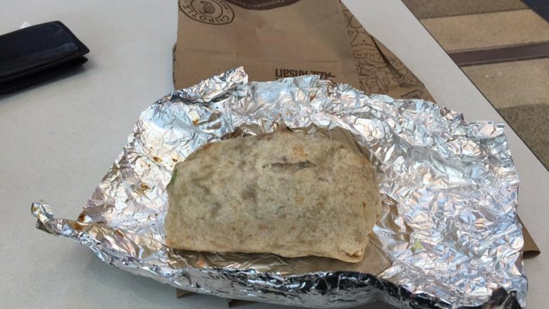 overstuffed Chipotle burrito