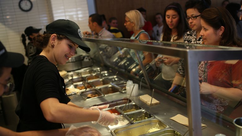 long line at Chipotle