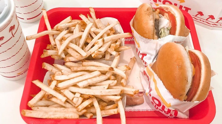 in-n-out burger and fries on tray