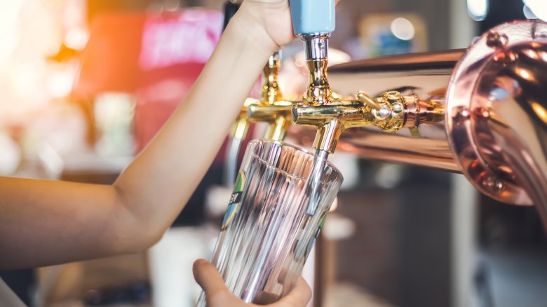 Pouring a beer