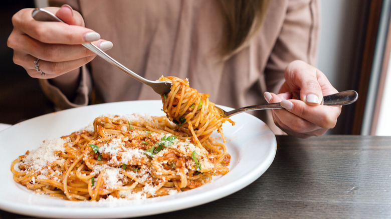 spaghetti on spoon 