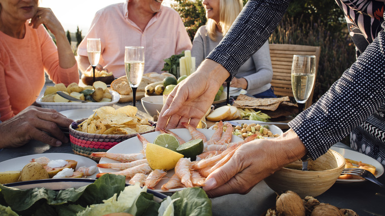 Italian family style outdoor dinner