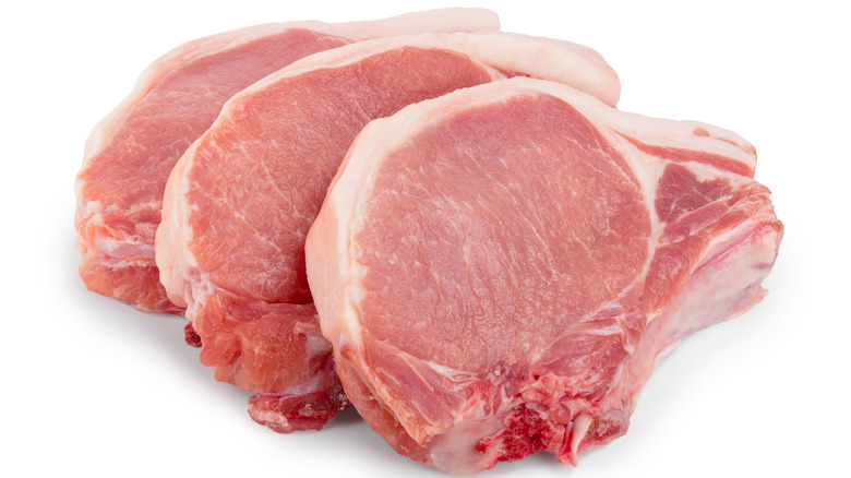 Raw pork chops