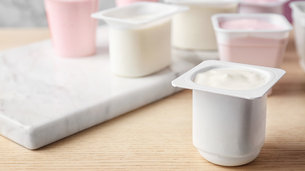 Cups of yogurt