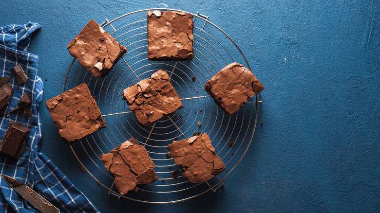 Brownies on a cooling rack