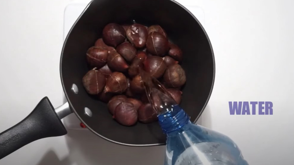 soaking chestnuts in water