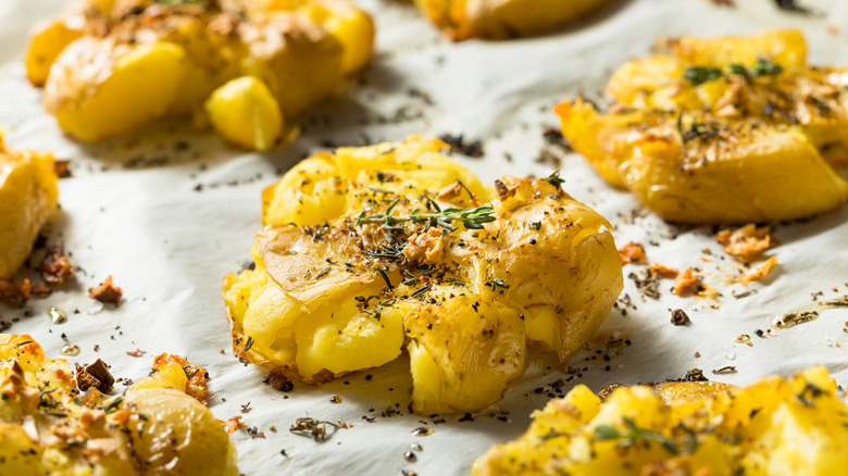 Smashed roasted potatoes 