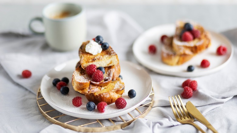 Stack of French toast with berries