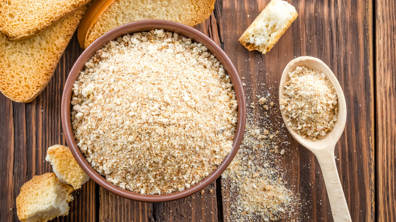 Bowl of breadcrumbs