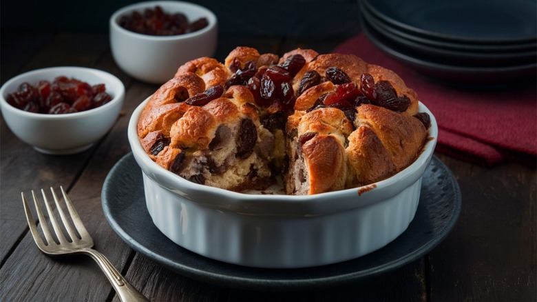 bread pudding with raisins