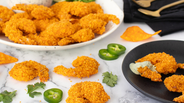 fried shrimp on plates