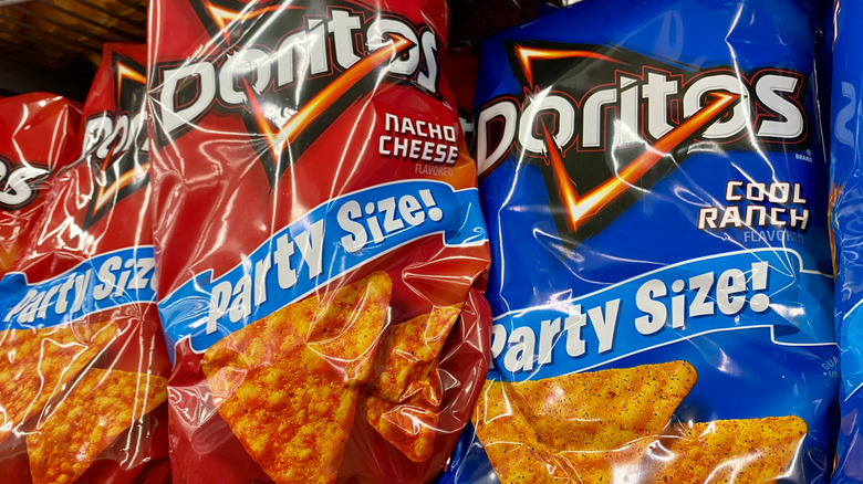 red blue doritos bags