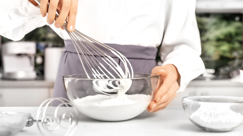 Chef making whipped cream