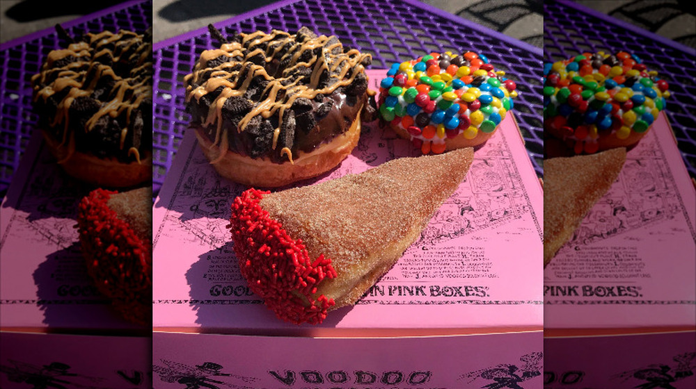 Doughnuts from Voodoo Doughnut on box