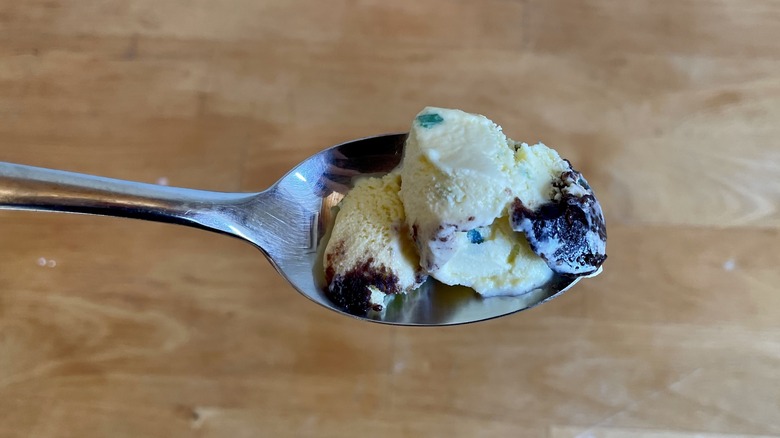 Spoon of ice cream