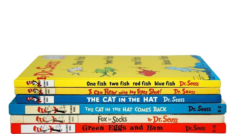 Dr. Seuss books in a stack