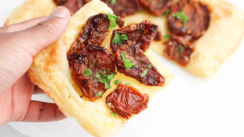 puff pastry and sundried tomatoes 