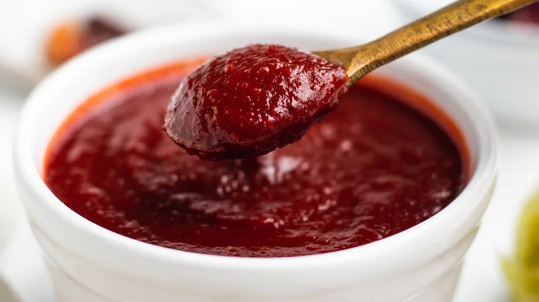 chamoy in bowl with spoon