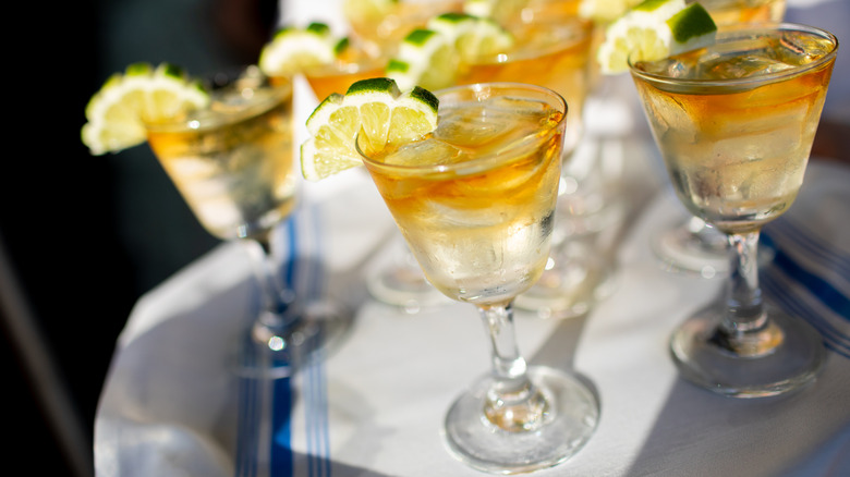 tiny cocktails with garnishes