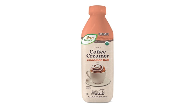 Bottle of Simply Nature flavored coffee creamer