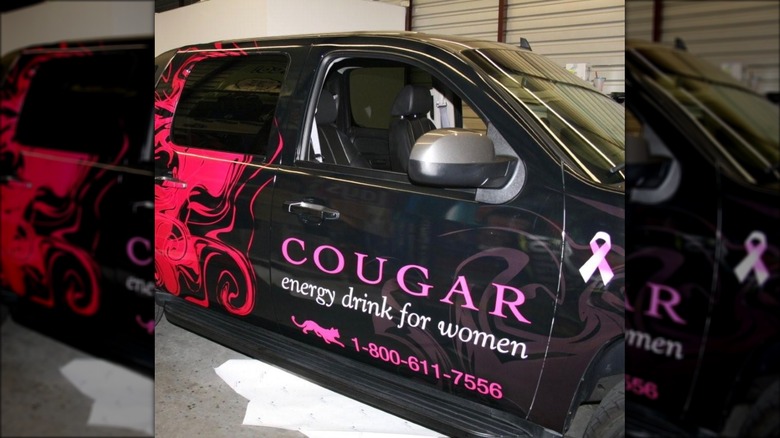 Cougar energy drink for women on car