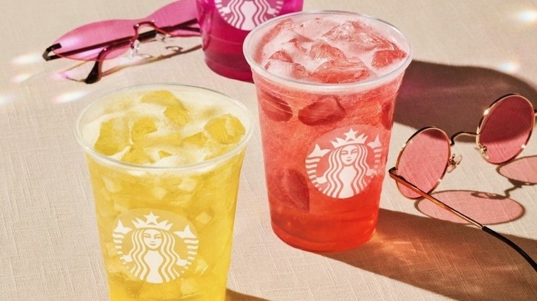 Starbucks Refreshers drinks and sunglasses