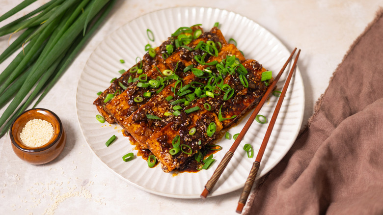 korean braised tofu dish