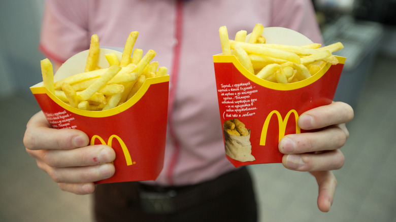 Two boxes of McDonald's fries