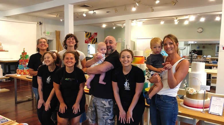 Duff Goldman with Charm City Cakes employees