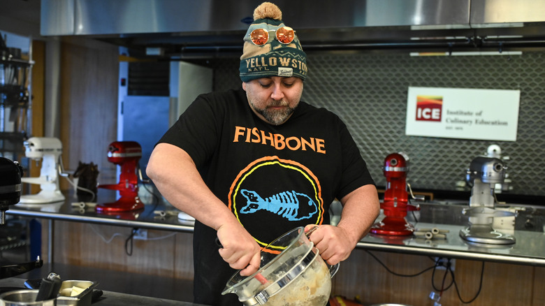 Duff Goldman baking in the kitchen