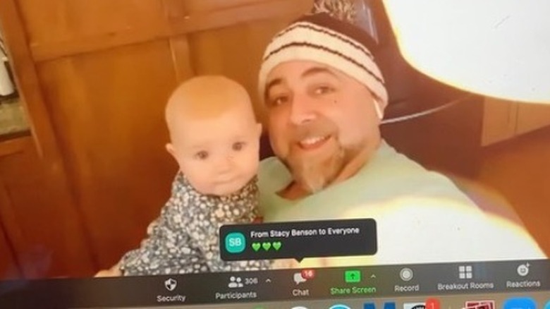 Duff Goldman holding daughter