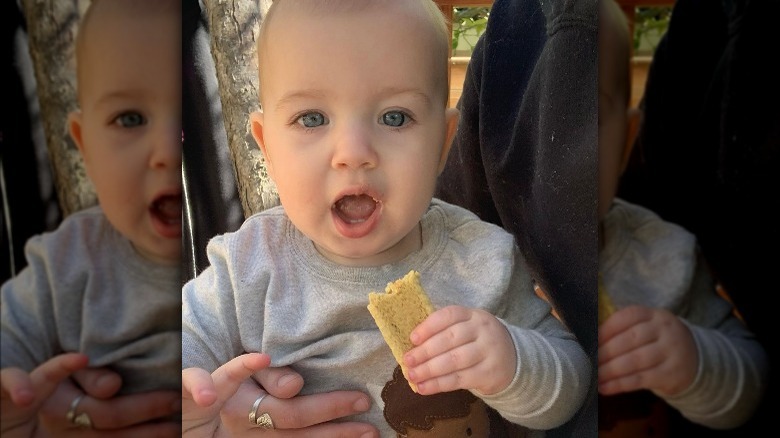 Duff Goldman's daughter Josephine eating a snack