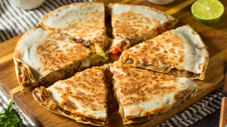 quesadilla cut like a pizza