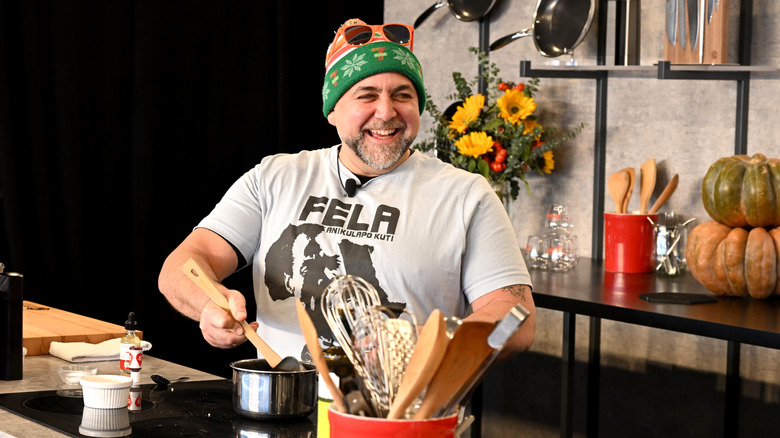 Duff Goldman performing cooking display in October of 2024