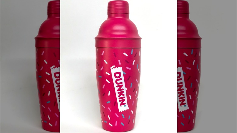 Dunkin' pink cocktail shaker