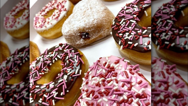 Valentine's Day themed donuts at Dunkin'