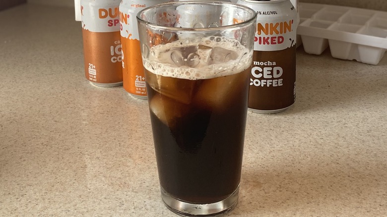 glass of spiked iced coffee