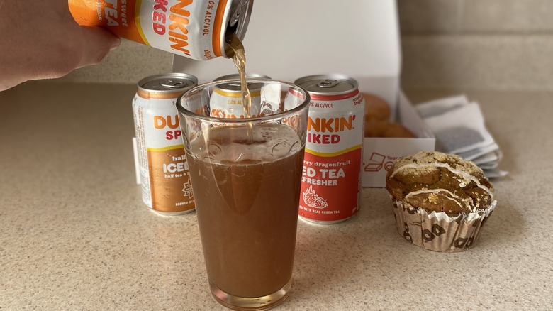 Spiked Iced Tea pouring into glass