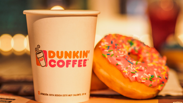 Dunkin' coffee and donut