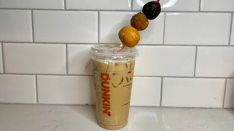 Donut skewer with drinks 