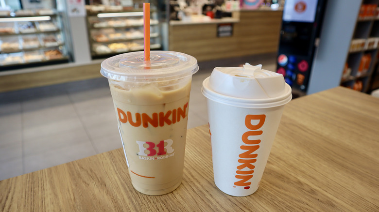 Dunkin' iced and hot Dunkalatte