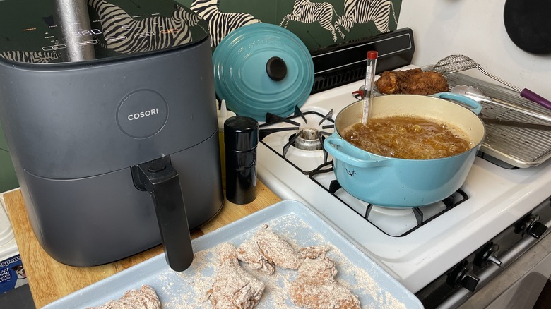 Making chicken in air fryer and Dutch oven