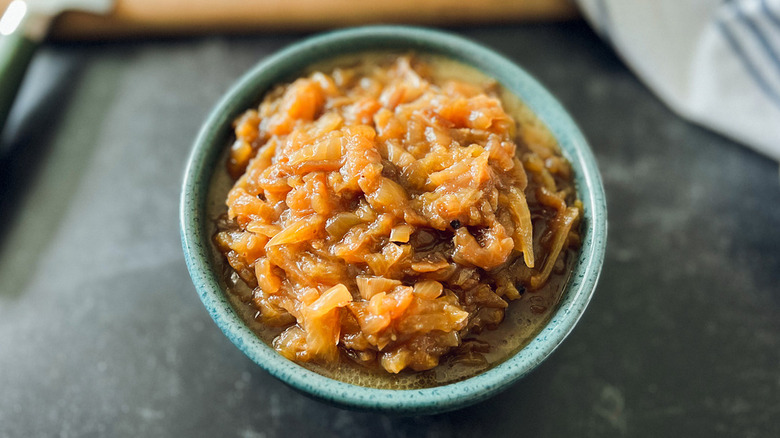 small bowl of caramelized onions