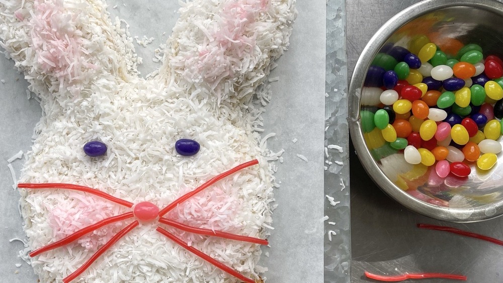 decorated Easter bunny cake