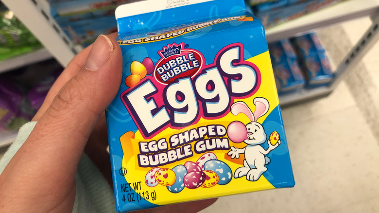 carton of Dubble Bubble egg-shaped gum