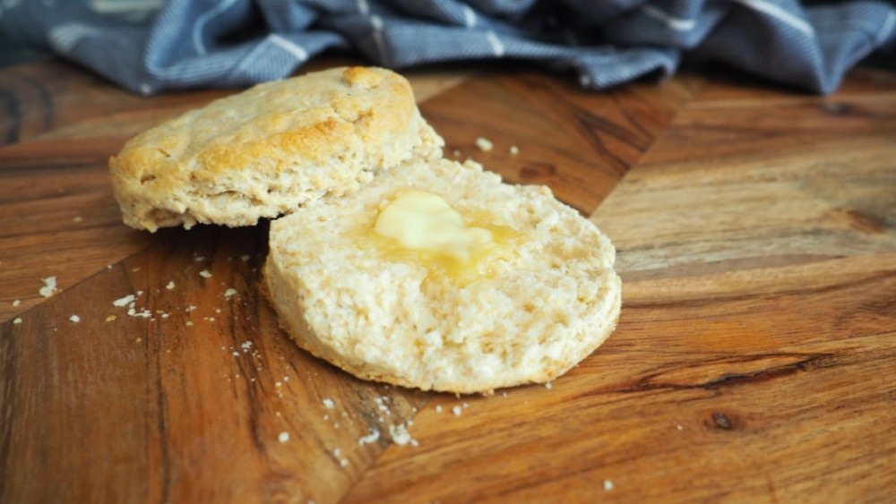 melting butter on biscuits