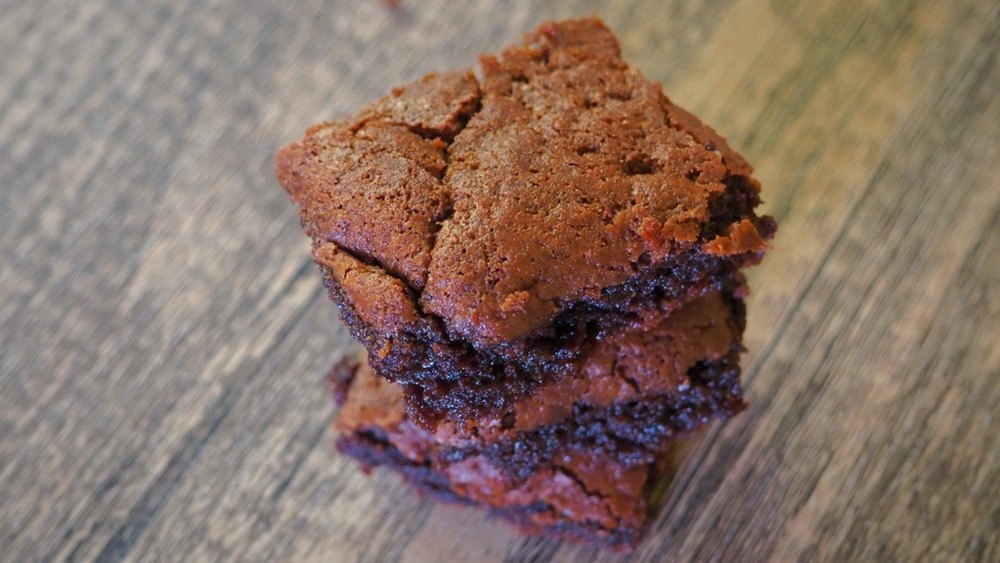 delicious nutella brownies on table